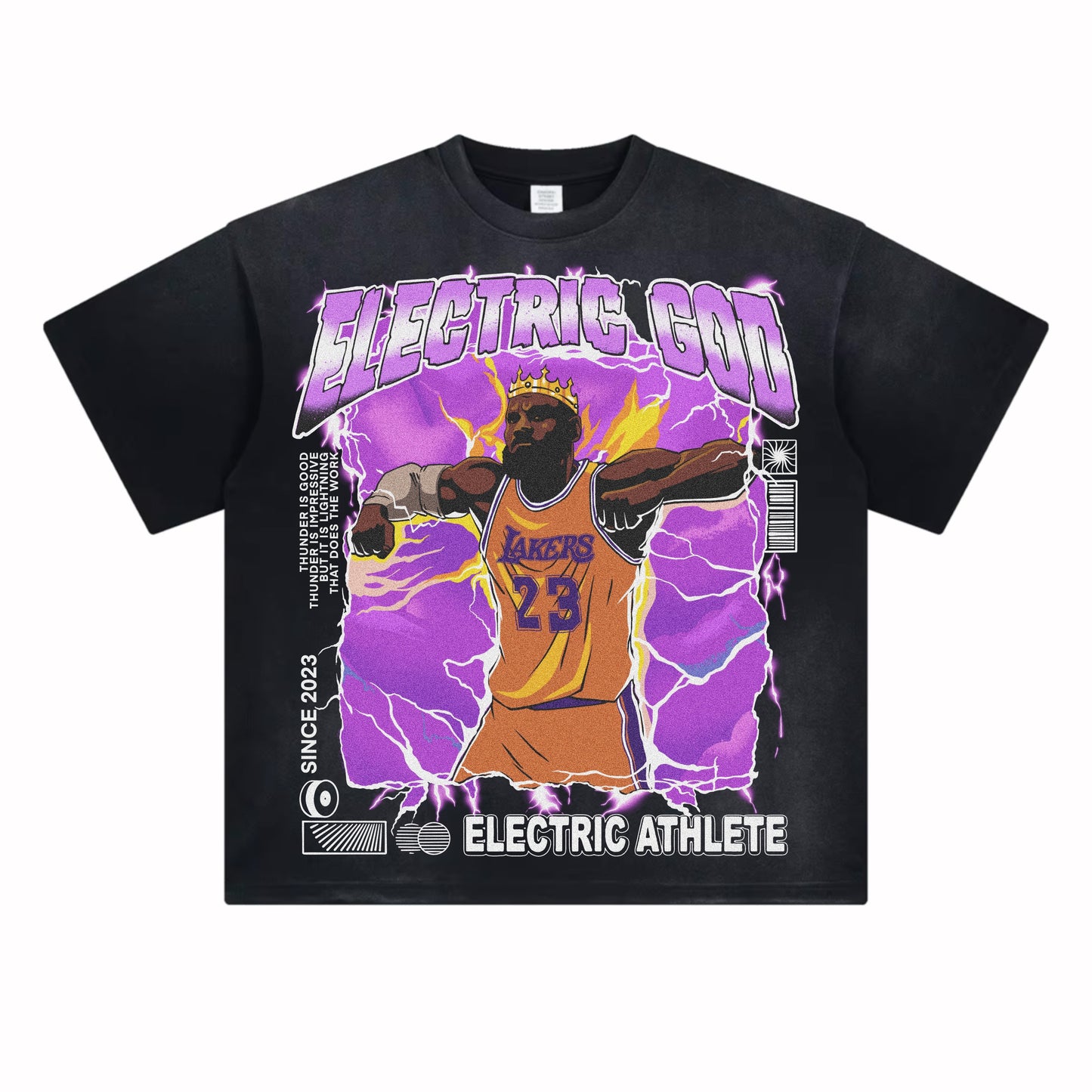 Electric King James (T-Shirt) (TEXT)